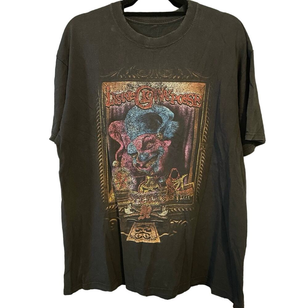 Faded Insane Clown Posse Joker with Bleach Marks Double Sided Shirt Adult XL